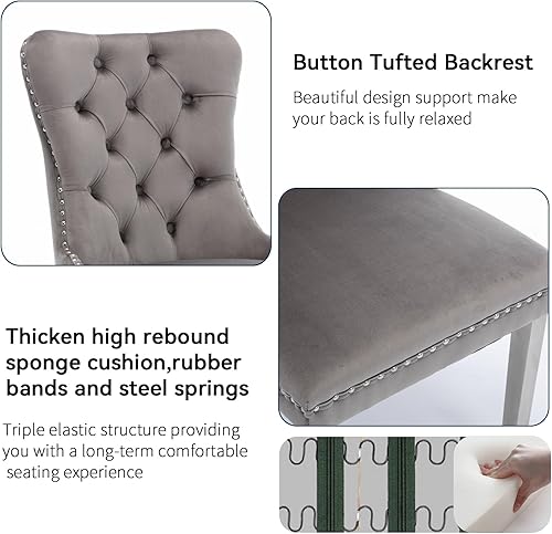 Miniatura 8 de Juego de 5 mesas de comedor de cristal plateado, mesa rectangular moderna de cocina y comedor de 70 pulgadas para 4, mesa de comedor de vidrio Mesa