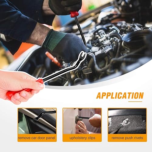 Miniatura 5 de GOOACC 100 clips de remache de guardabarros GRC-45 91503-SZ3-003 de 0.394 in, 1 removedor de sujetadores adicionales para Honda y Acura