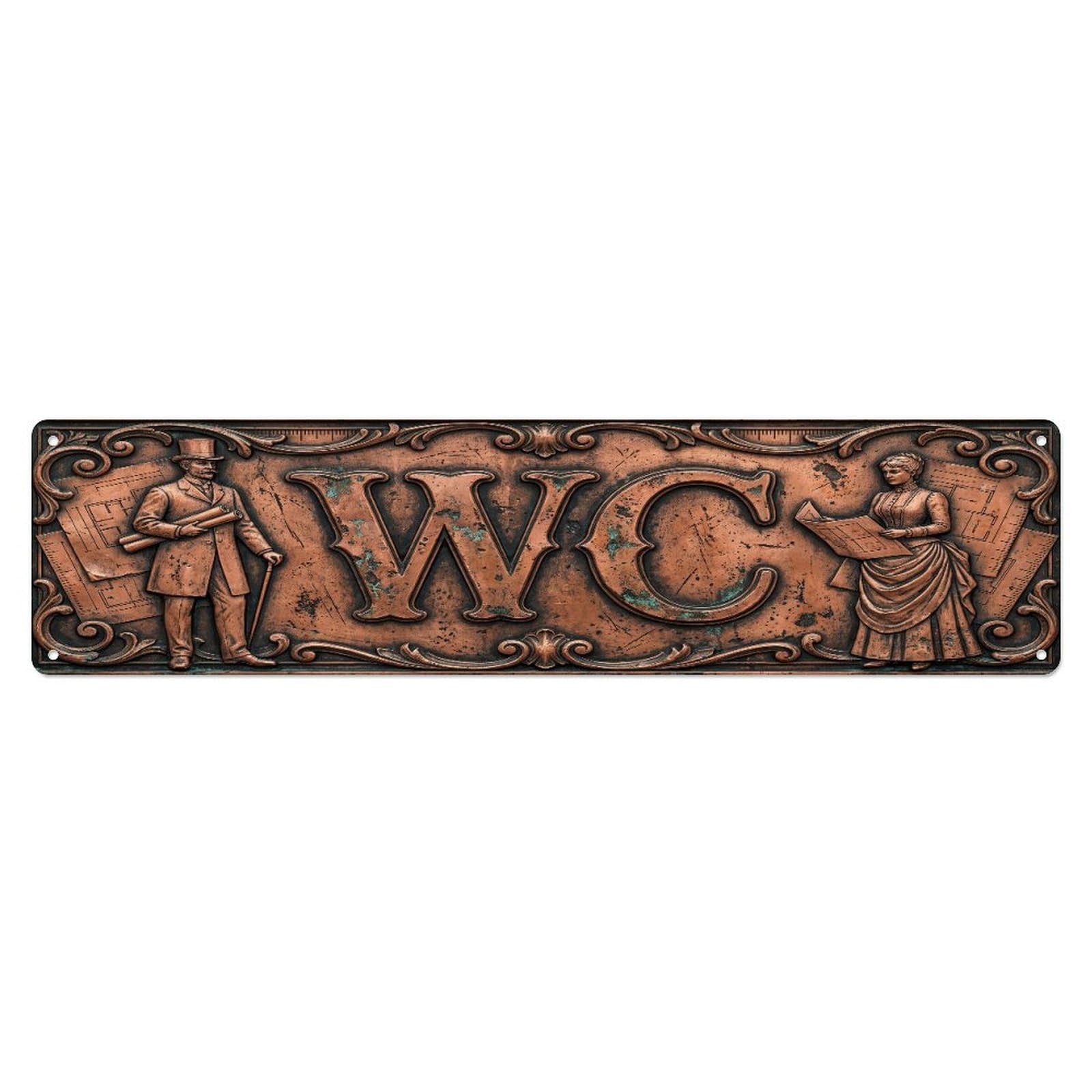 Tgrcjimh Style Metal Tin Sign Vintage Victorian Decor Wc Toilet Building