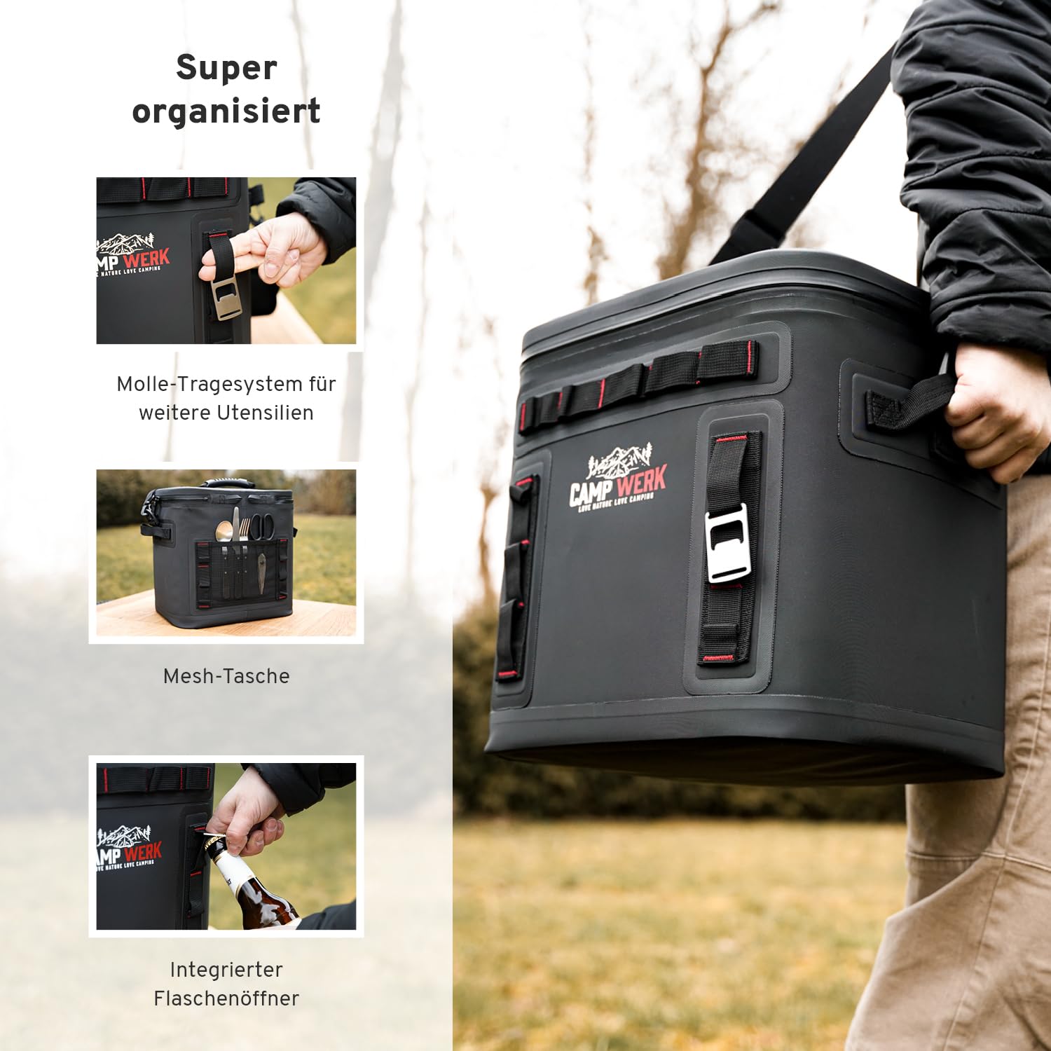 CAMPWERK 25L Kühltasche – Wasserdicht, isoliert & robust – Perfekt für Camping, Outdoor & Picknick