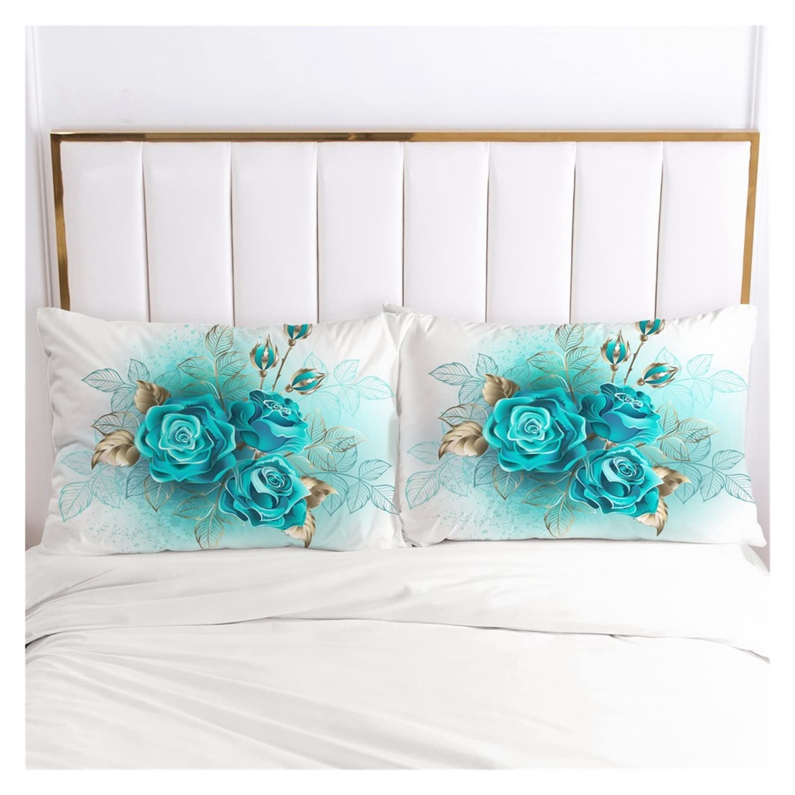 Impression numérique 3D taie d'oreiller décorative et personnalisée bleu rose