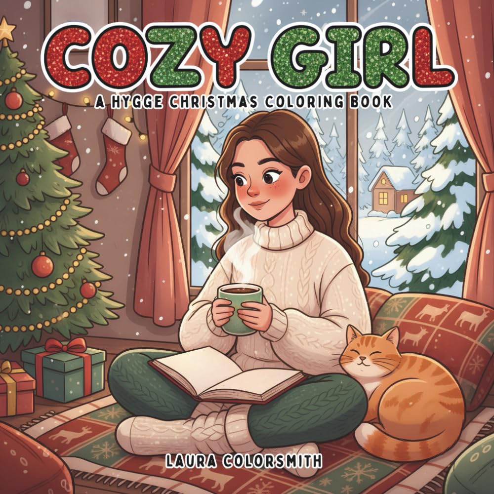Cozy Girl - A Hygge Christmas Coloring Book: A Cute and Relaxing Holiday Coloring Book for Teens and Adults (Coloring Book for Christmas)
