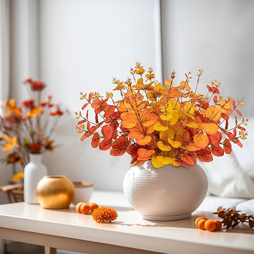 Miniatura 6 de 10 piezas de decoración de otoño para el hogar, flores artificiales, plantas falsas, Acción de Gracias, decoración de otoño al aire libre