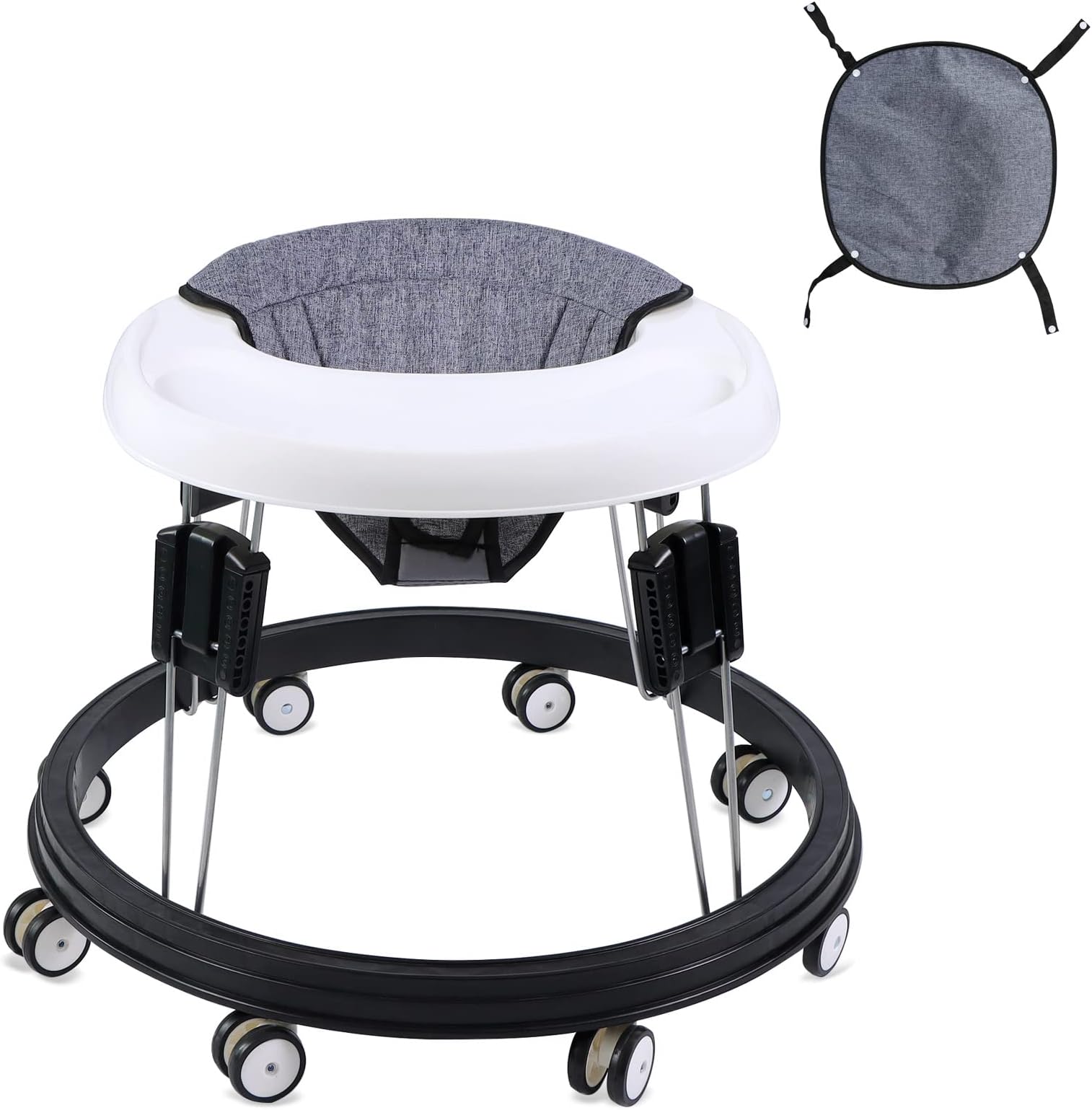 UBRAVOO Adjustable Baby Walker, Walkers For Baby With Universal Wheels, Height Adjustable, Folding & Compact Walker
