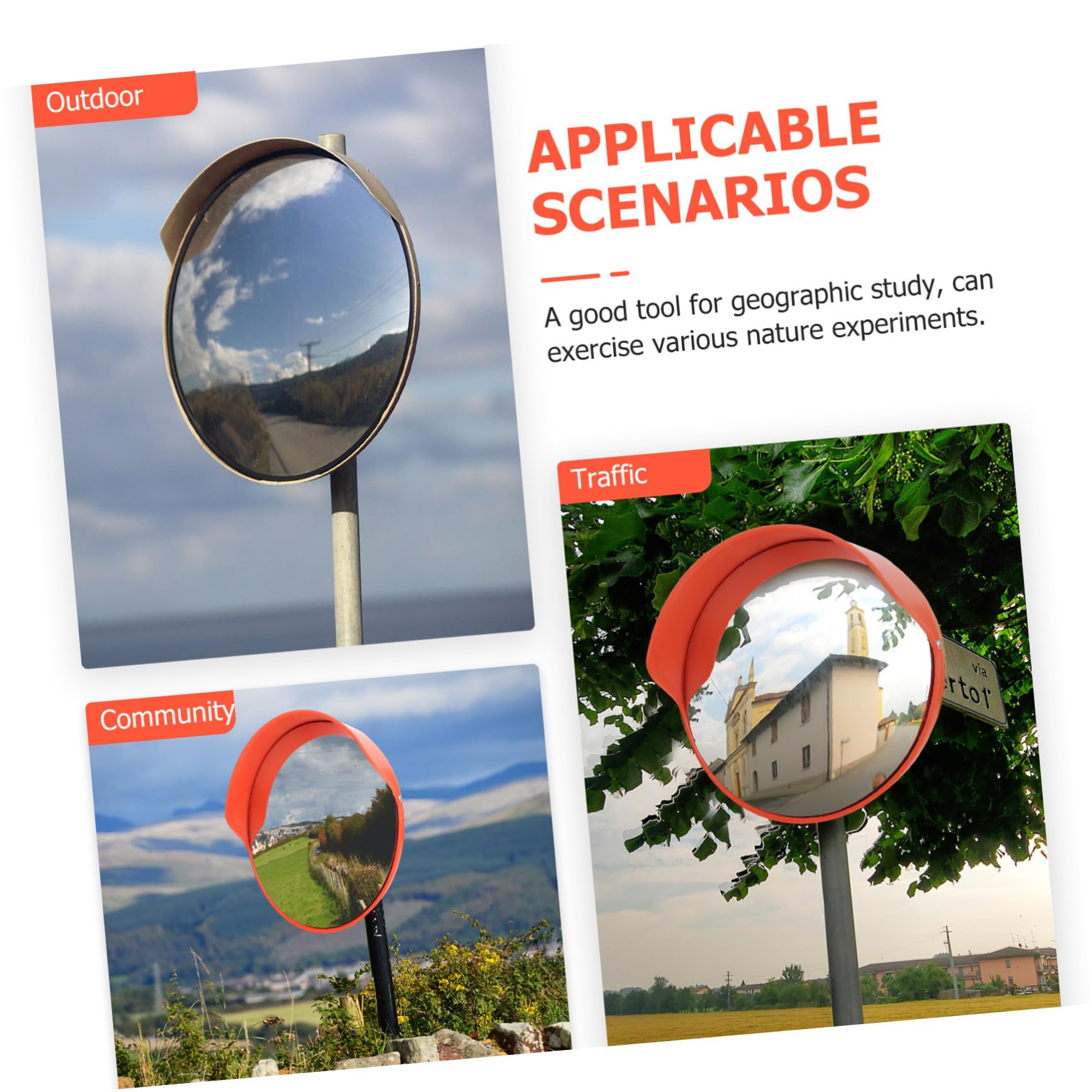 Healeved Specchio Convesso Concavo Da 30 Cm Di Specchio Di Sicurezza Grandangolare Per Parcheggio Esterno