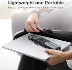OMOTON 8-Level Adjustable Laptop Stand for Desk, Foldable & Portable ABS + Silicone Laptop Riser with Heat Dissipation, Ergonomic Computer Stand for All Laptop and Tablet up to 15.6”