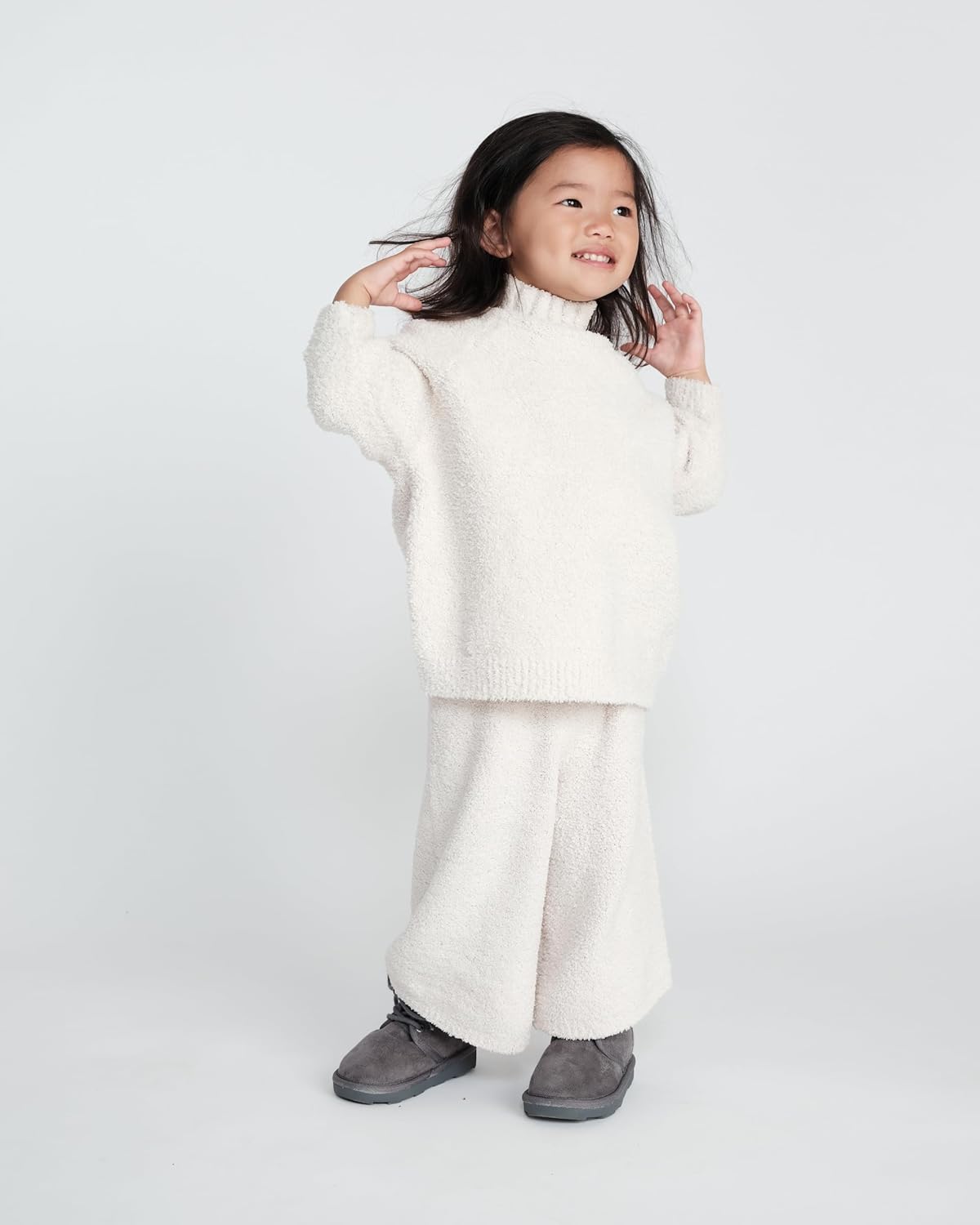 7 A.M. 7AM Boxy Mock Neck Sweater Fuzzy