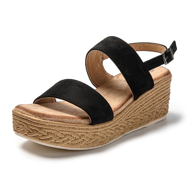 JOMIX sandały damskie espadryle sandały na lato, regulowane sandały z klamrą, do domu, na basen, na plażę