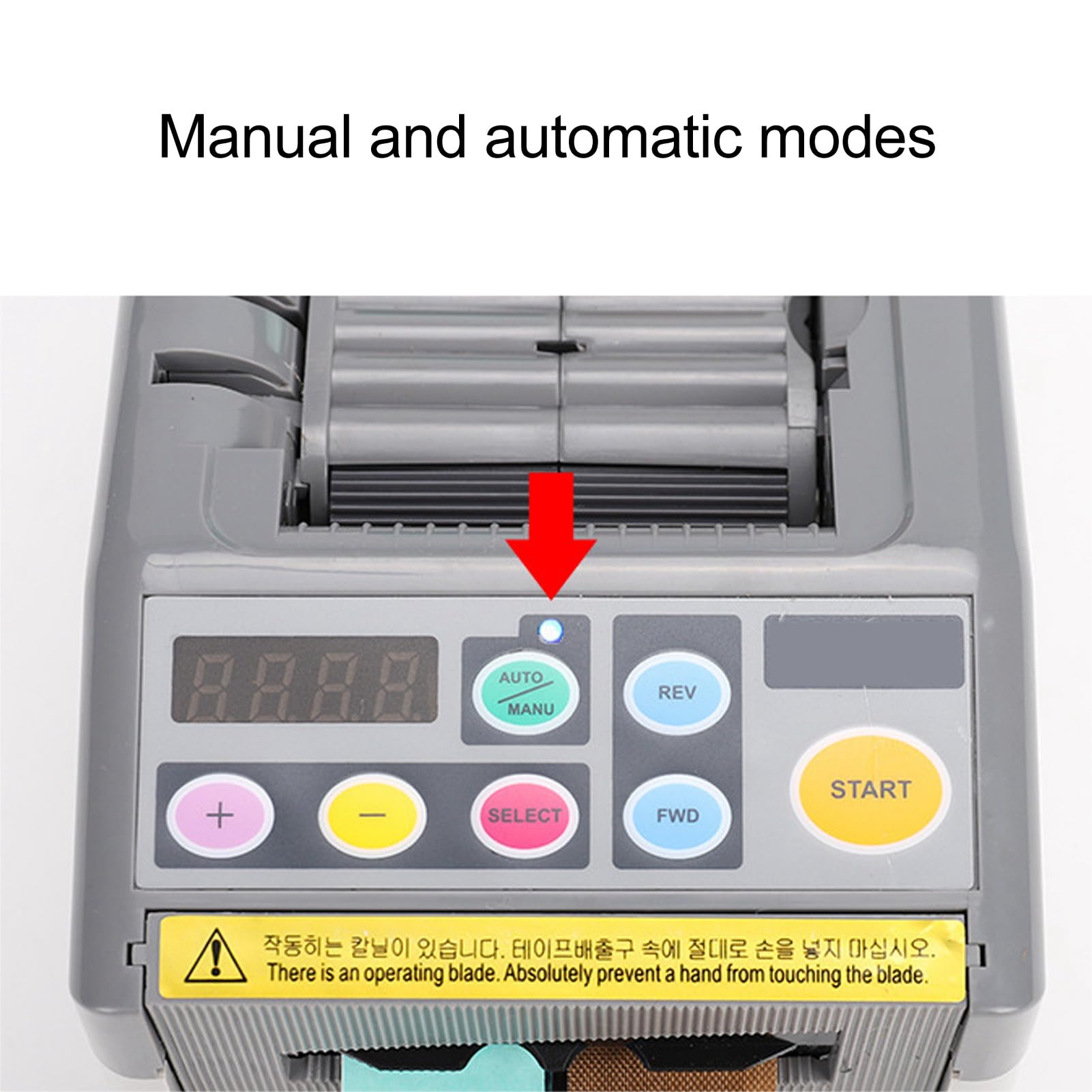 Dispensador Automático de Cinta, Máquina Cortadora de Cinta Eléctrica Manual con Almacenamiento Inteligente, Corte Manos Libres Adecuado para Cintas de 6-60 Mm de Ancho, 5-999 Mm