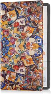 Leather Car Registration & Insurance Card Holder Men Women Wallet Accessories Case for Driver Auto Owners Trailer Motorcycle Boat Bohemian Pattern Boho Vintage Mandala