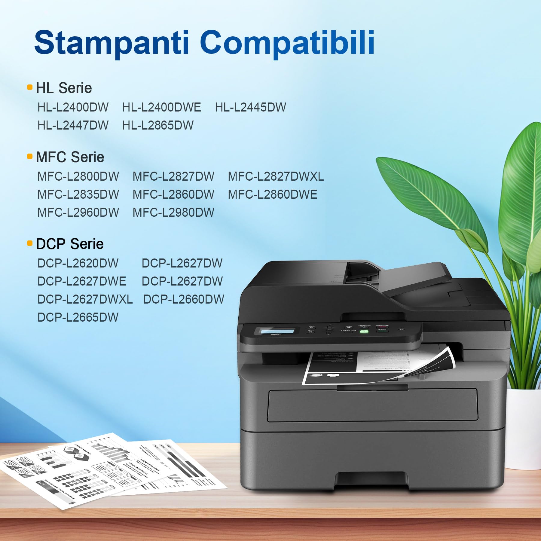 TN2510 TN2510XL TN 2510 TN-2510 XL 2510XL DCP-L2620DW DCP-L2627DWE Toner | Compatibili per Brother HL-L2400DWE MFC-L2800DW MFC-L2827DWXL DCP-L2665DW MFC-L2835DW HL-L2445DW DCP-L2620DW DCP-L2660DW