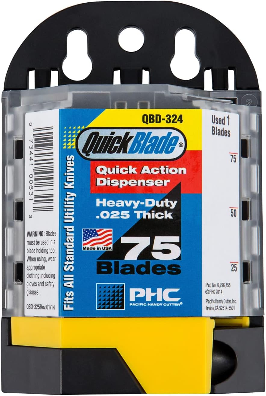 - QBD324 Quick Action Blade Dispenser, Blade Bank with 75 SB-92 Standard Utility Blades