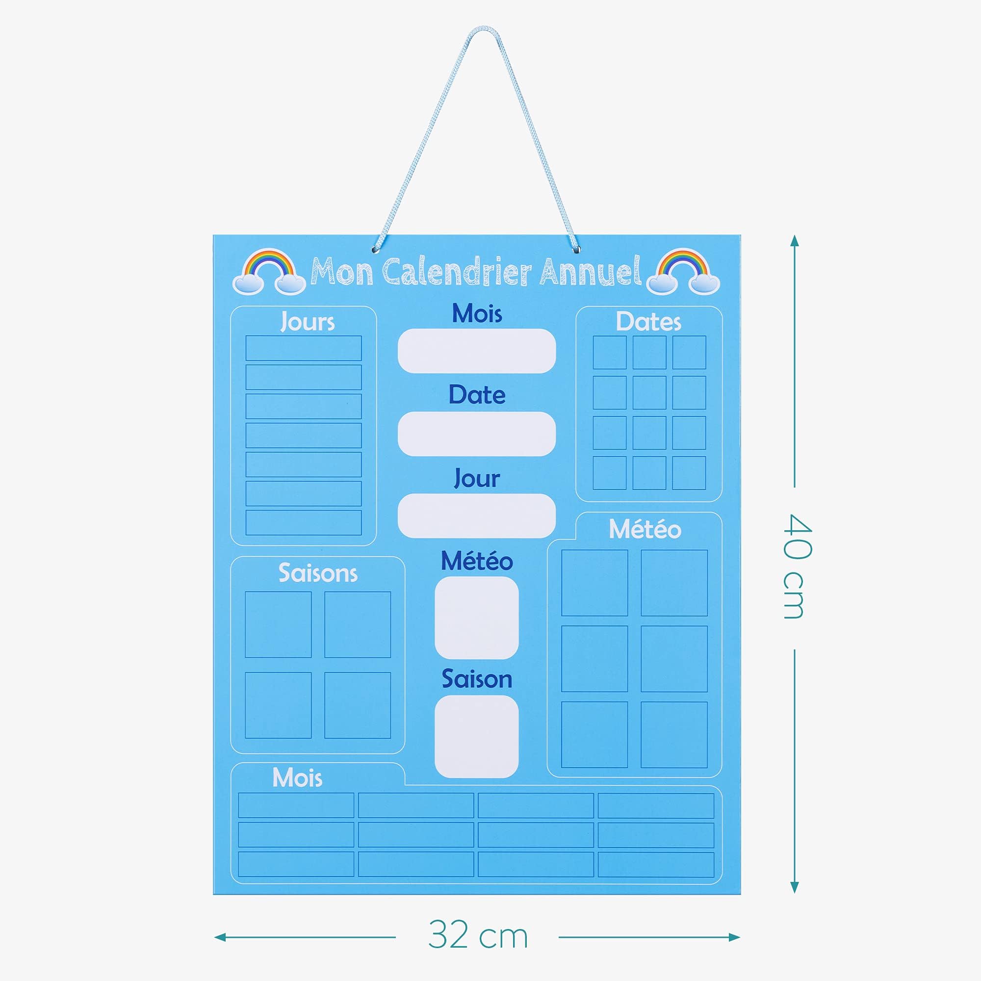 Calendrier D'Apprentissage Tout-Petits En Bois 6 En 1 - Tableau Météo Et Calendrier Éducatif Pour Enfants