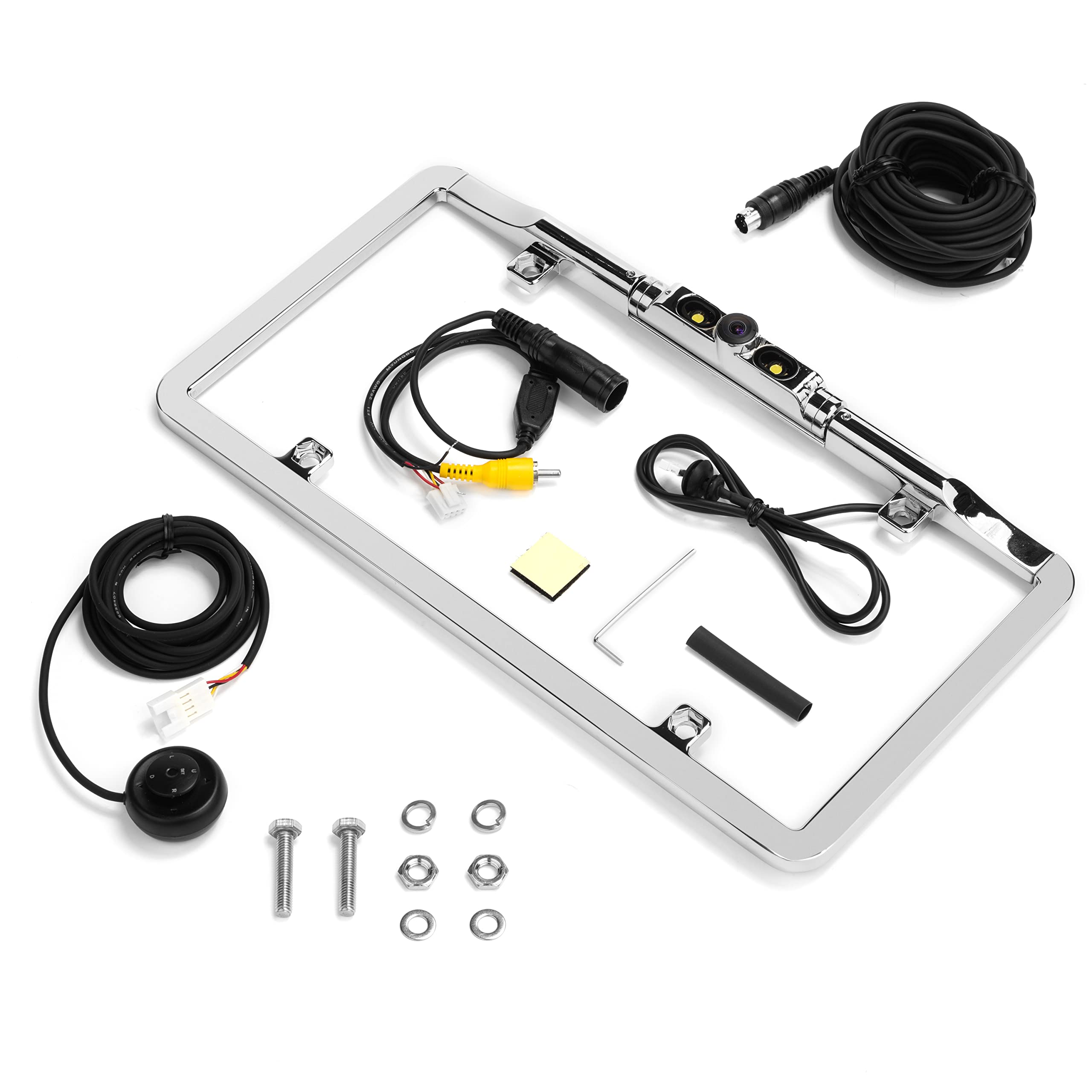 BOYO VTL275HDL - Ultra Slim Full-Frame License Plate HD Backup Camera with Multiple Viewing Modes and LED Lights (Chrome)