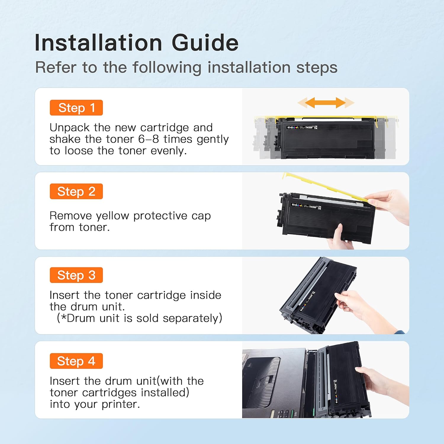 E-Z Ink Compatible Toner Cartridge Replacement for Brother TN350 TN-350 TN 350 to Use with Intellifax 2820 Intellifax 2920 HL-2070N HL-2040 DCP-7020 MFC-7820n (Black, 1 Pack)