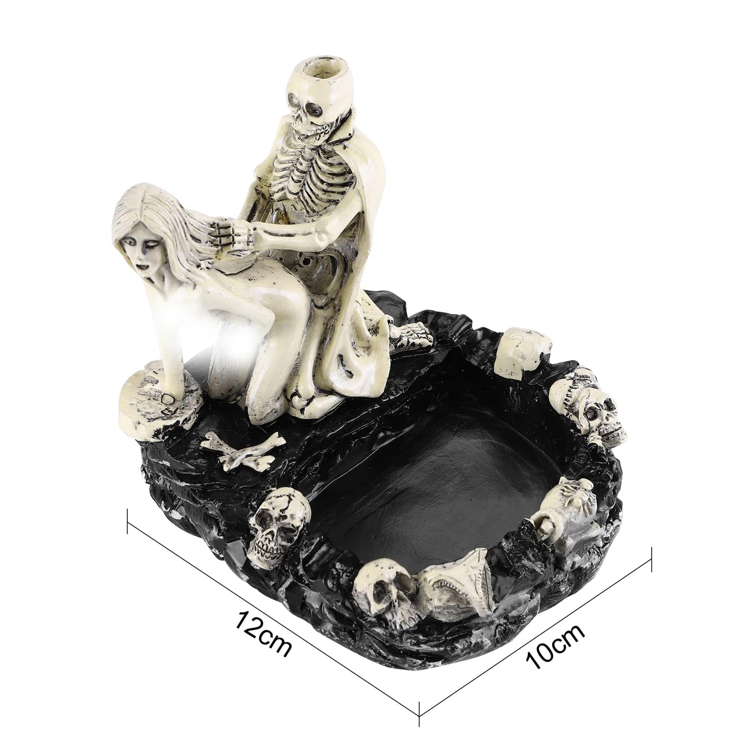 Lover Resin Human Skull Ashtray Halloween Decor Candy Bowl Skeleton Pot Spooky Cigarette Holder Statue Container Collectible Figurine Garden Decoration Graveyard Ghost Scary Xmas Sculpture