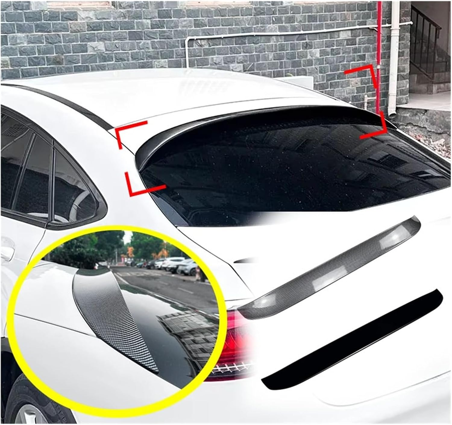 Compatible Compatible with Benz GLC Coupe C253 2016-2022 AMG Car Tail Spoilers Rear Roof Trunk Top Wing Upper Splitter Lip Body Kit Trim(Gloss Black)