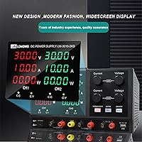 Vista 5 de Fuente de alimentación de CC variable, 4 canales 30 V 10 A 2 x 300 W ajustable conmutación regulada DC fuente de alimentación con pantalla