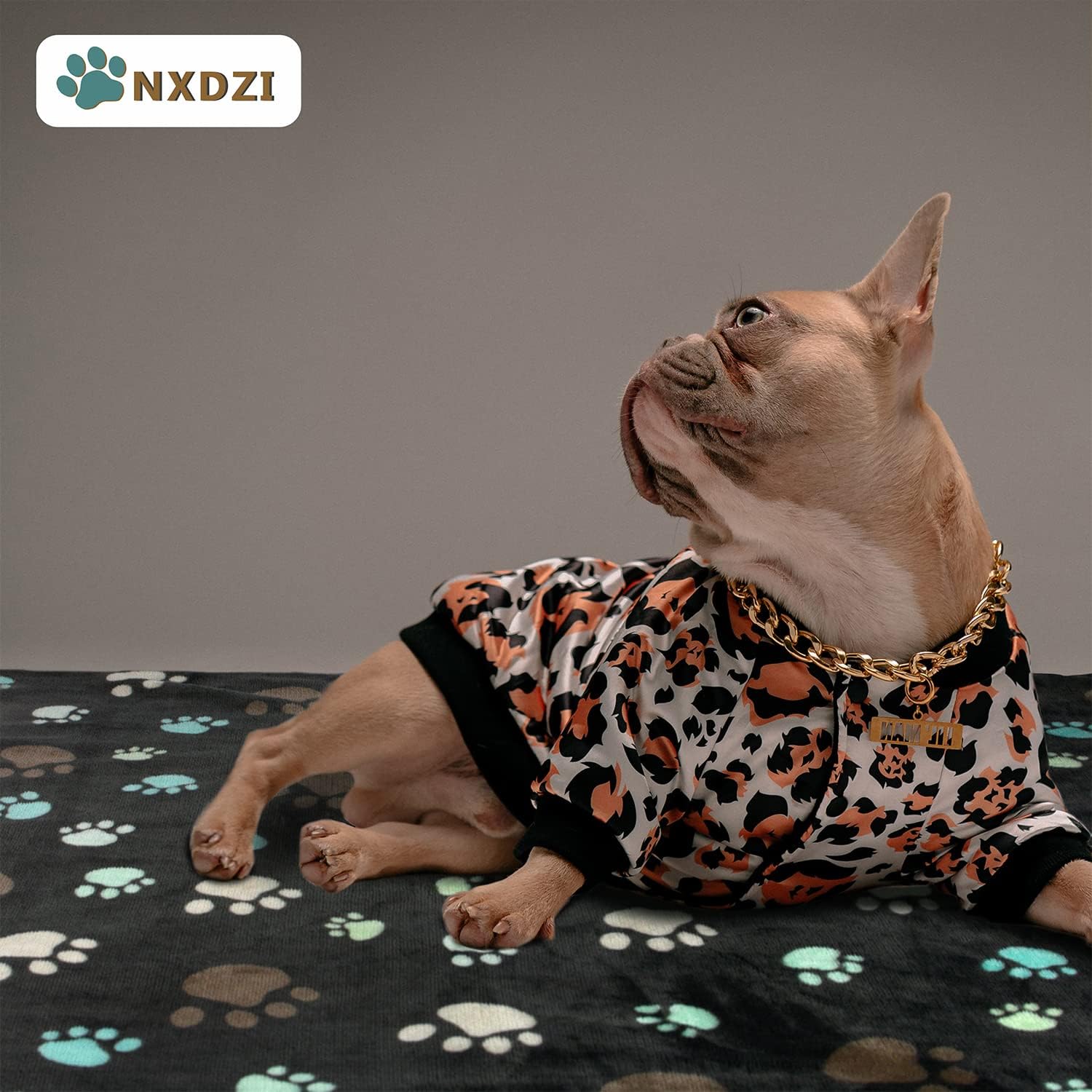 Dog Blankets for Large Dogs, 3 Pack Blanket Washable 41" x 31", Fuzzy Soft Pet Mat Throw Cover Kennel Crate Bed, Cute Grey Paw Pattern,Waterproof Cat Blanket - Image 4