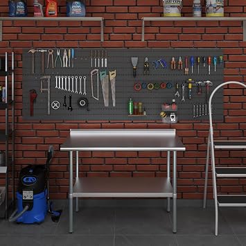 24 x 48 Heavy-Duty Prep Table | NSF Certified - Stainless Steel Work Table with Galvanized Undershelf and 1.5 Backsplash (24x48)