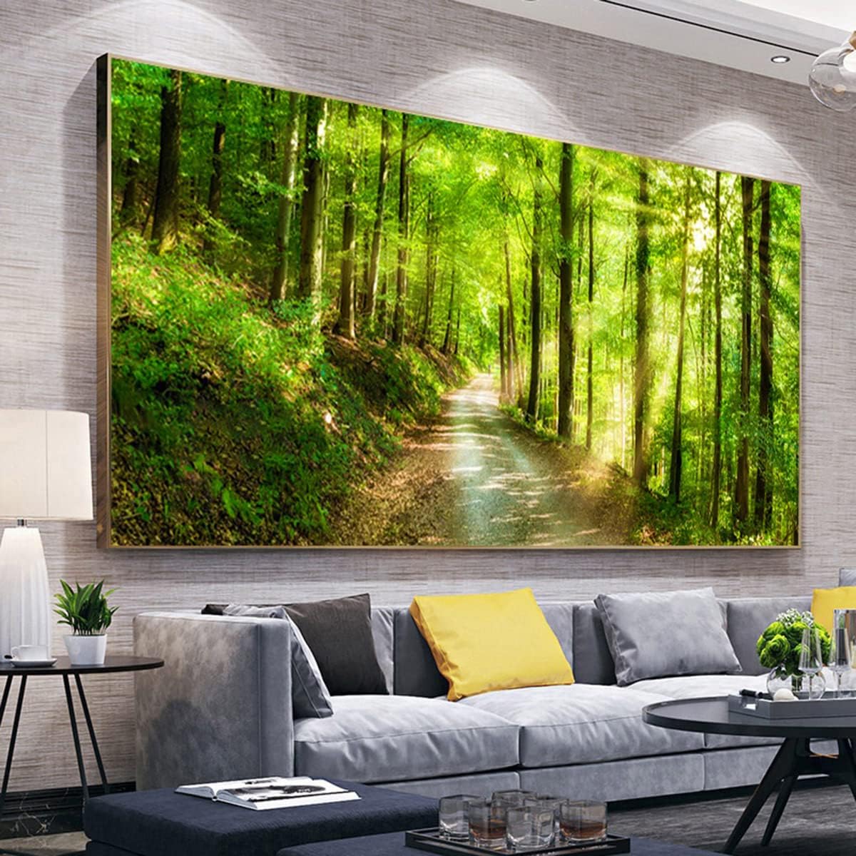 Instarry 5D Diamond Painting Kits Full Drill Forest Trail Scenery Mosaic Cross Stitch Living Room Kitchen Decorations Wall 31.5x15.7 inch