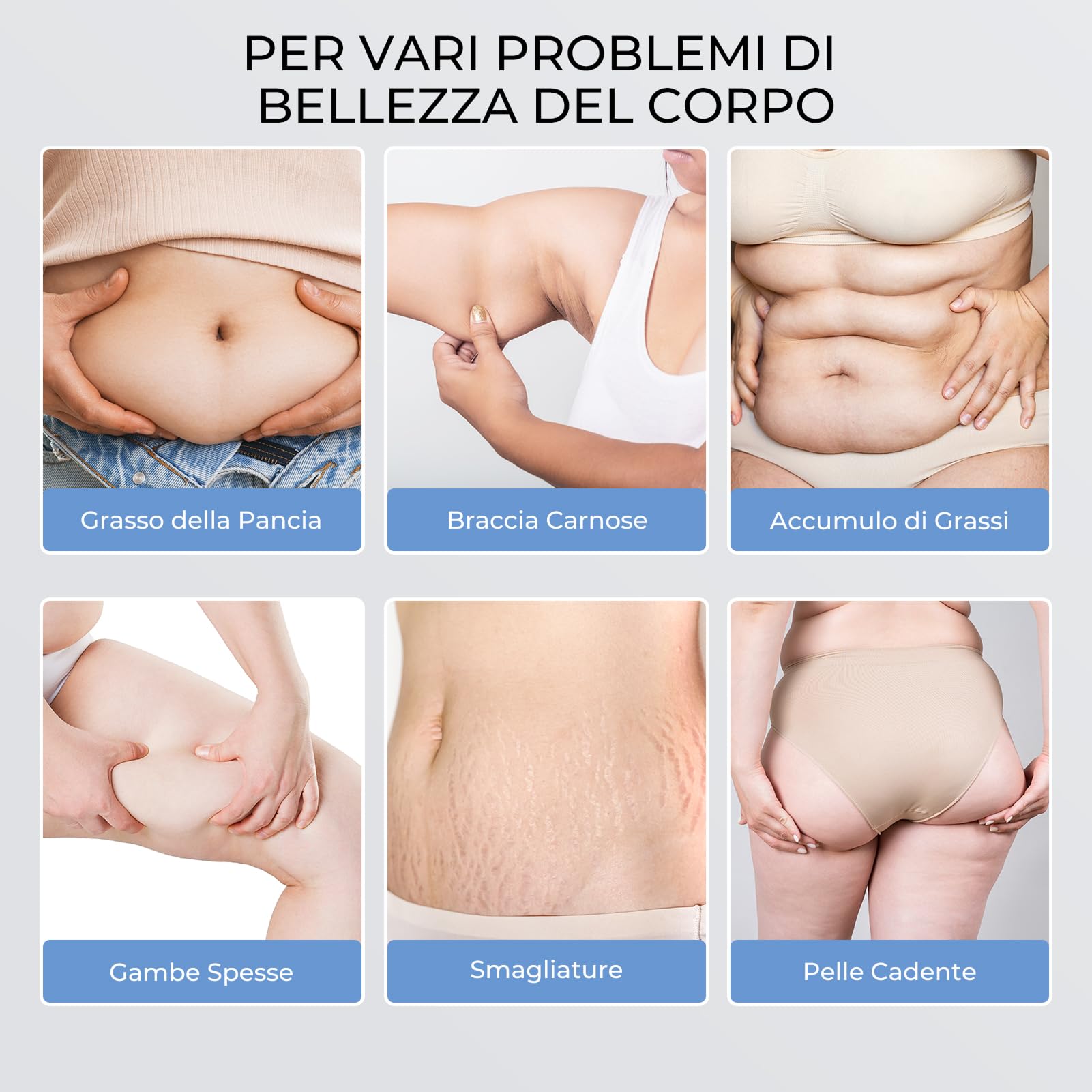 Massaggiatore Anticellulite Professionale, Efficacia Clinicamente Testata, Massaggiatore Anticellulite Elettrico Senza Fili per Pancia, Vita, Braccia, Gambe, Glutei (Blu)