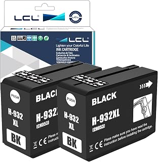 LCL Compatible for HP 932XL CN057AN CN053AN High Yield (2-Pack Black) Ink Cartridge for HP Officejet 6100 6600 6700 7110 7610 7612 7510 7512