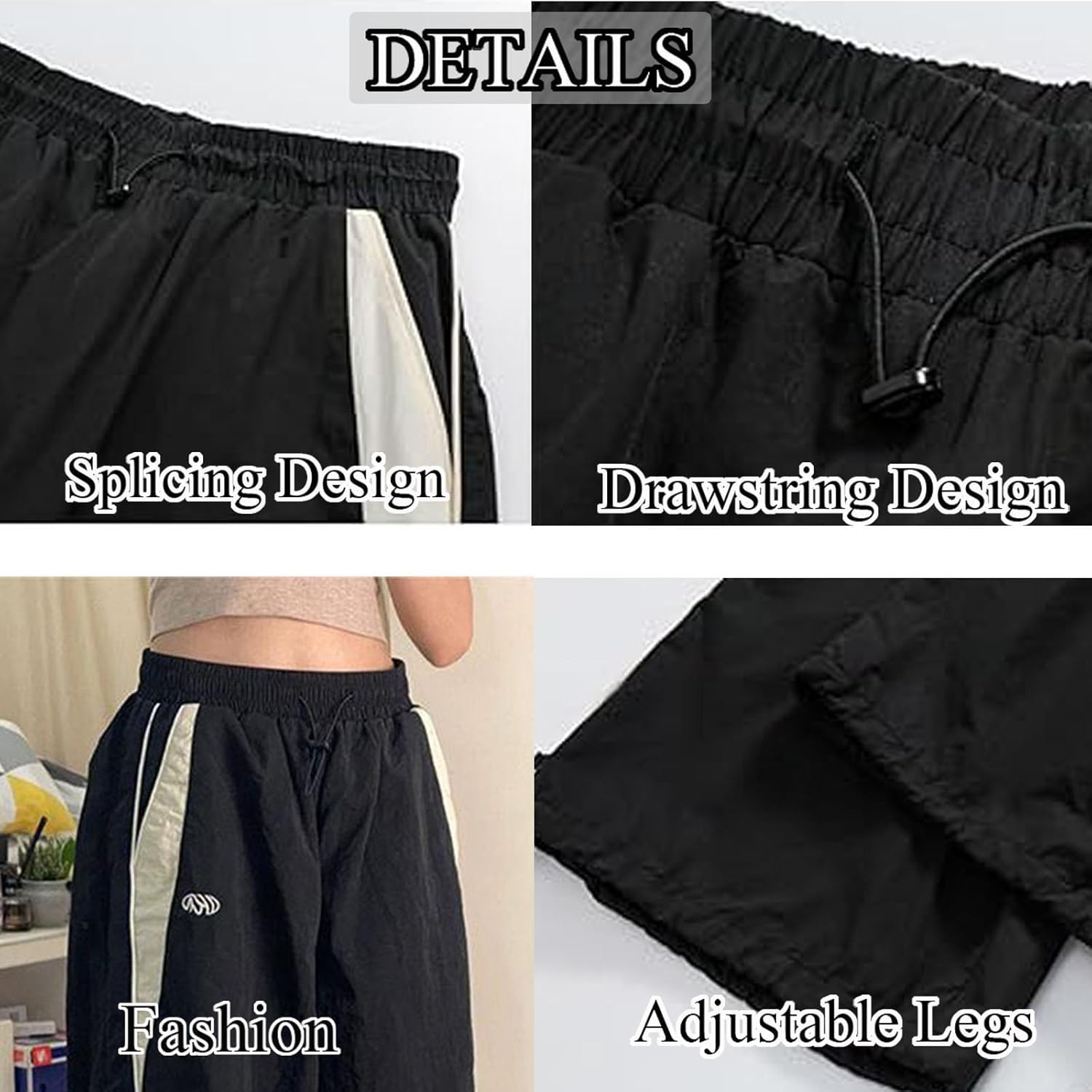 Unisex Y2k Baggy Sweatpants Men ParachuteTrack Pants Vintage Joggers Hip Hop Oversized Sweatpants for Men - Image 4