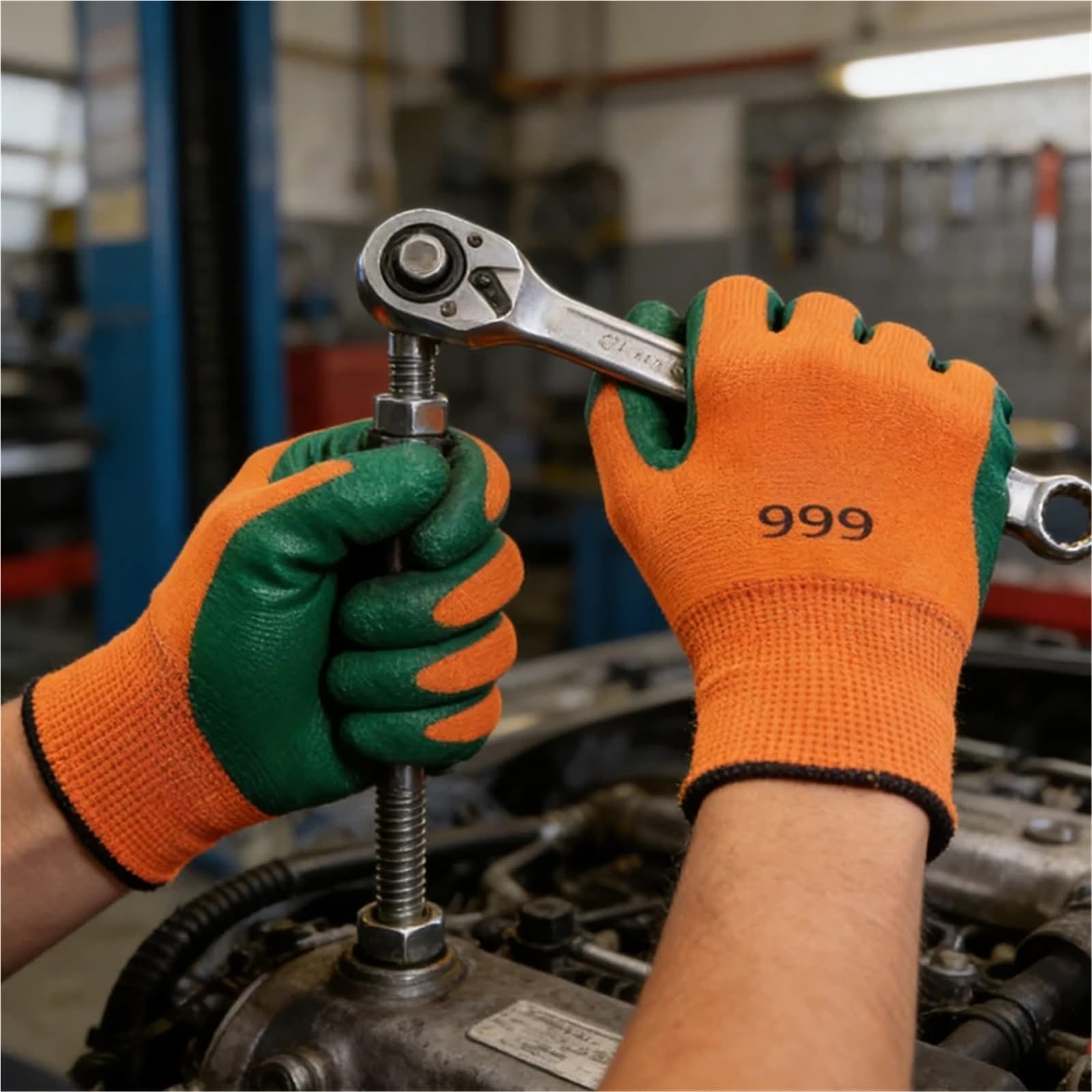 Compatible con guantes de seguridad de látex de nitrilo resistentes a los álcalis, cómodos y suaves for construcción, albañilería, carpintería y trabajos al aire libre
