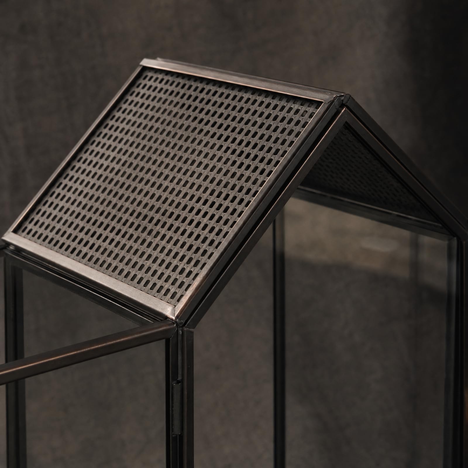 Terrario Geométrico en Forma a Ventilado Invernaro con Techo Dos Vertientes corativo Cúpula corativa Metálico
