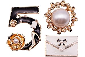 Chanel Inspired CC Brooch with Faux Pearl Pin Brooch