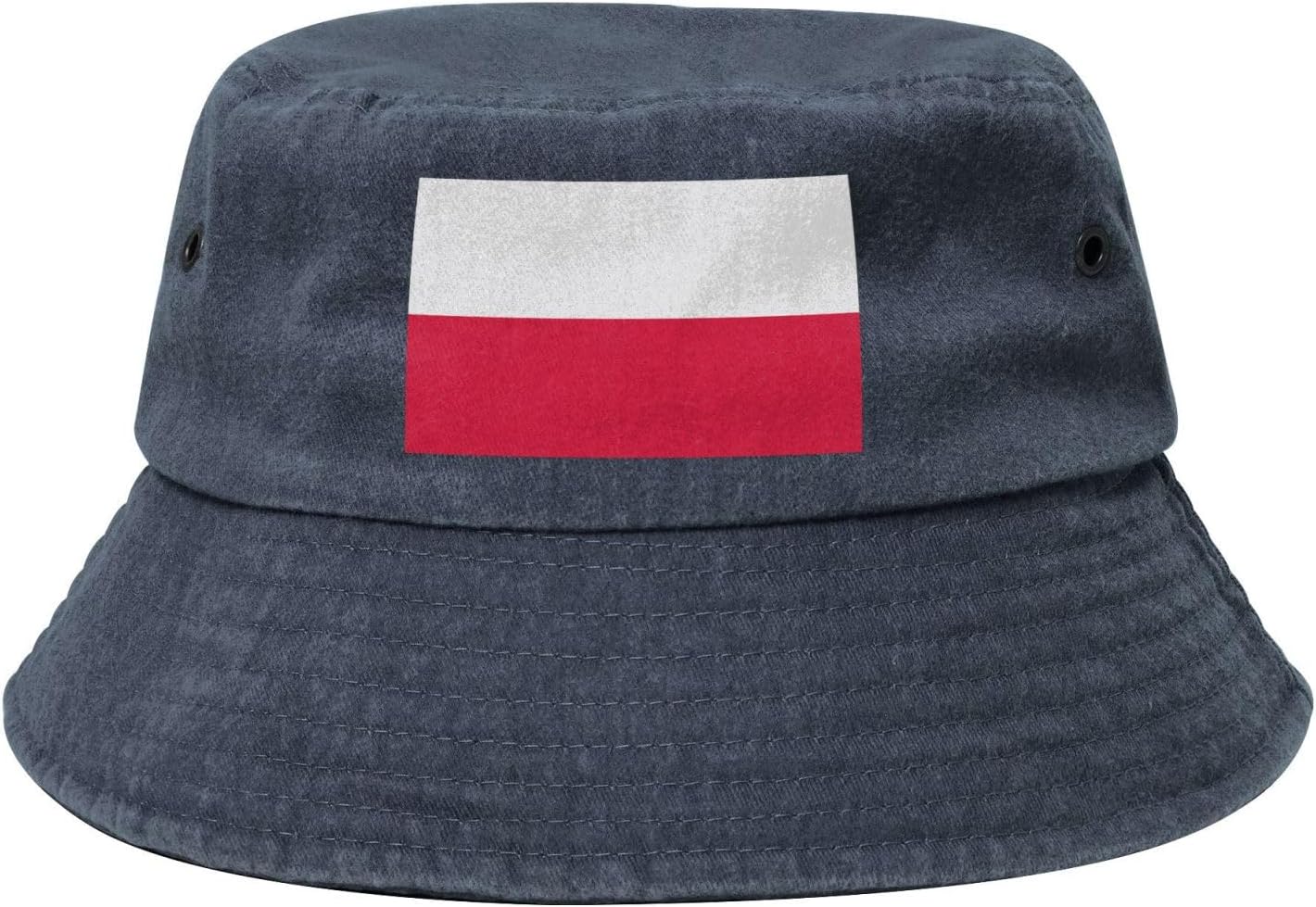 Polish Flag Printed Cowboy Fisherman hat, Suitable for Outdoor Fishing Beach Party Fisherman hat Hip-hop hat, Navy Blue
