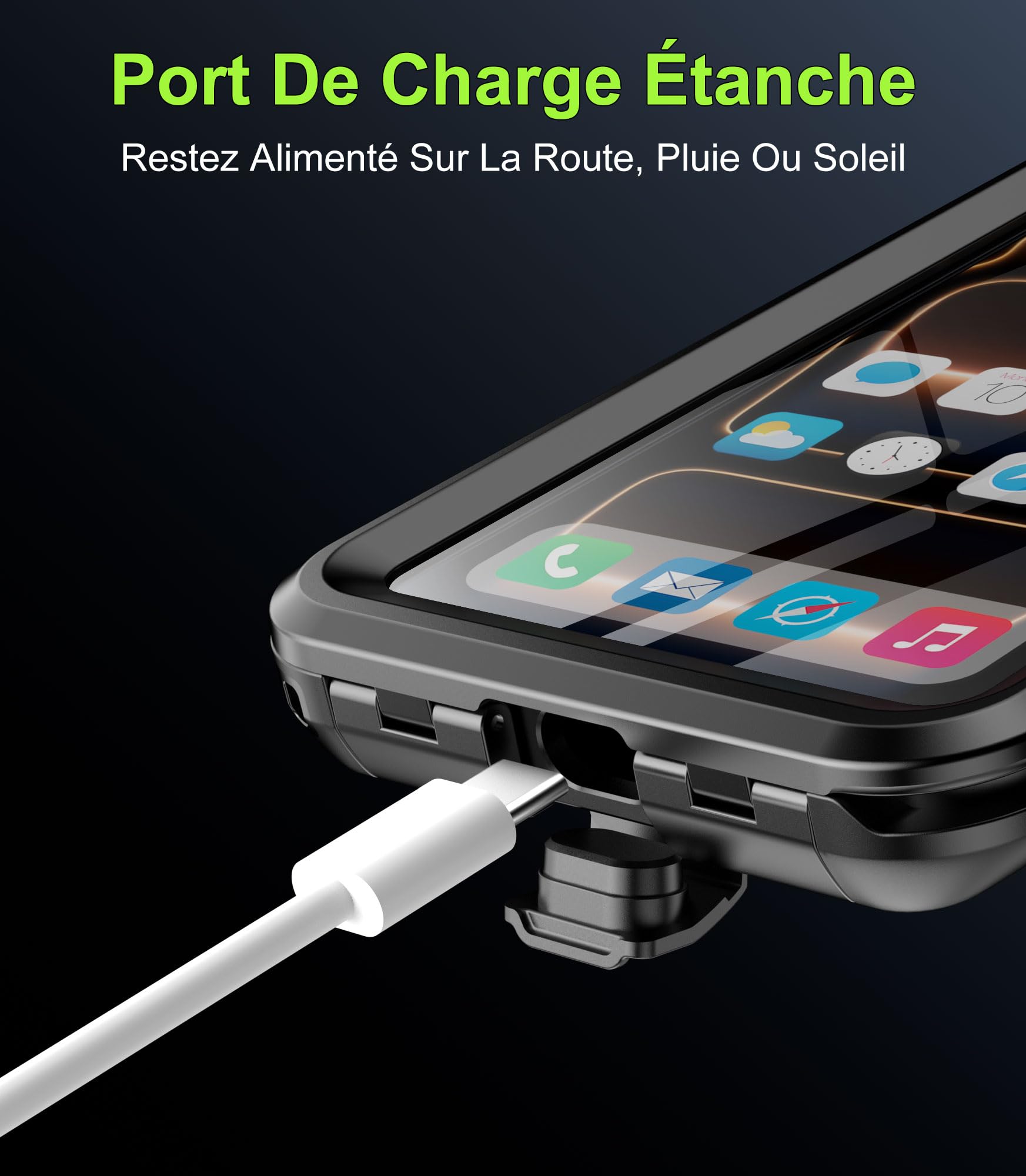 Cozycase 1 Sec. 1 Clic Antivol Etanche Support Telephone Velo Moto, Petit | Metal Porte Velo Coque Waterproof Pour iPhone 17 16 15 14 13 12 Mini Pro 16e 17e Samsung Galaxy S26 S25 S24 S23 S22 S21 Plus