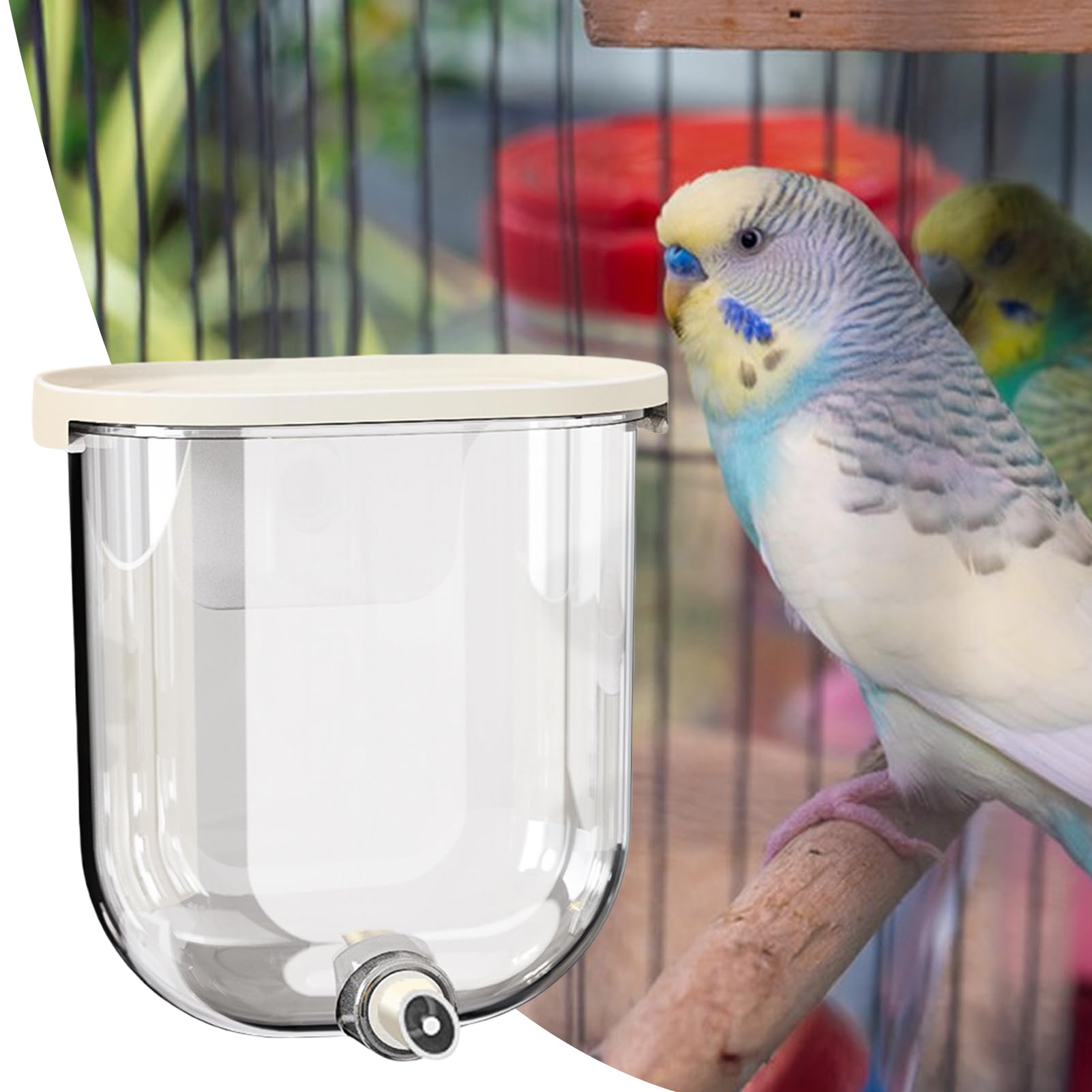 Abbeveratoio Per Parrocchetti - Beverino per Pappagallini - 330ml Tocco A Spillo Senza Gocciolamento Bevitore Da Montare Per Colibrì Pappagallini Fringuelli Pappagalli Canarini Cocorite