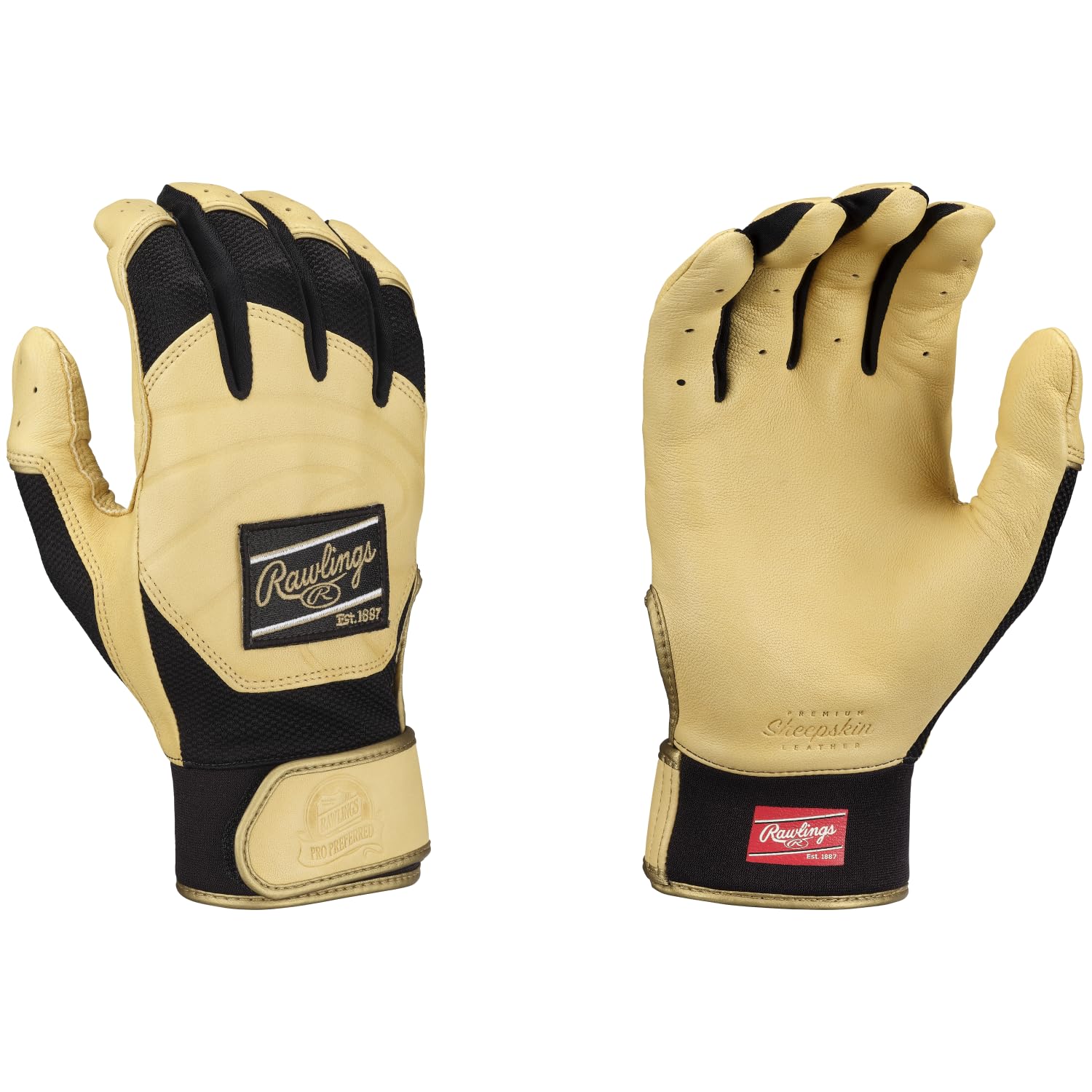 Rawlings | PRO Preferred Baseball Batting Gloves | Adult Sizes | Multiple Colors