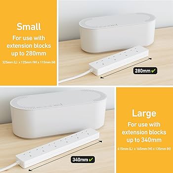 The Little Box Of Style Large Cable Management Box - Cable Organizer Box And Power Strip Box For Electrical Cord Management Desk Cord Hider And Floor Cable Management Wire Storage And Organization