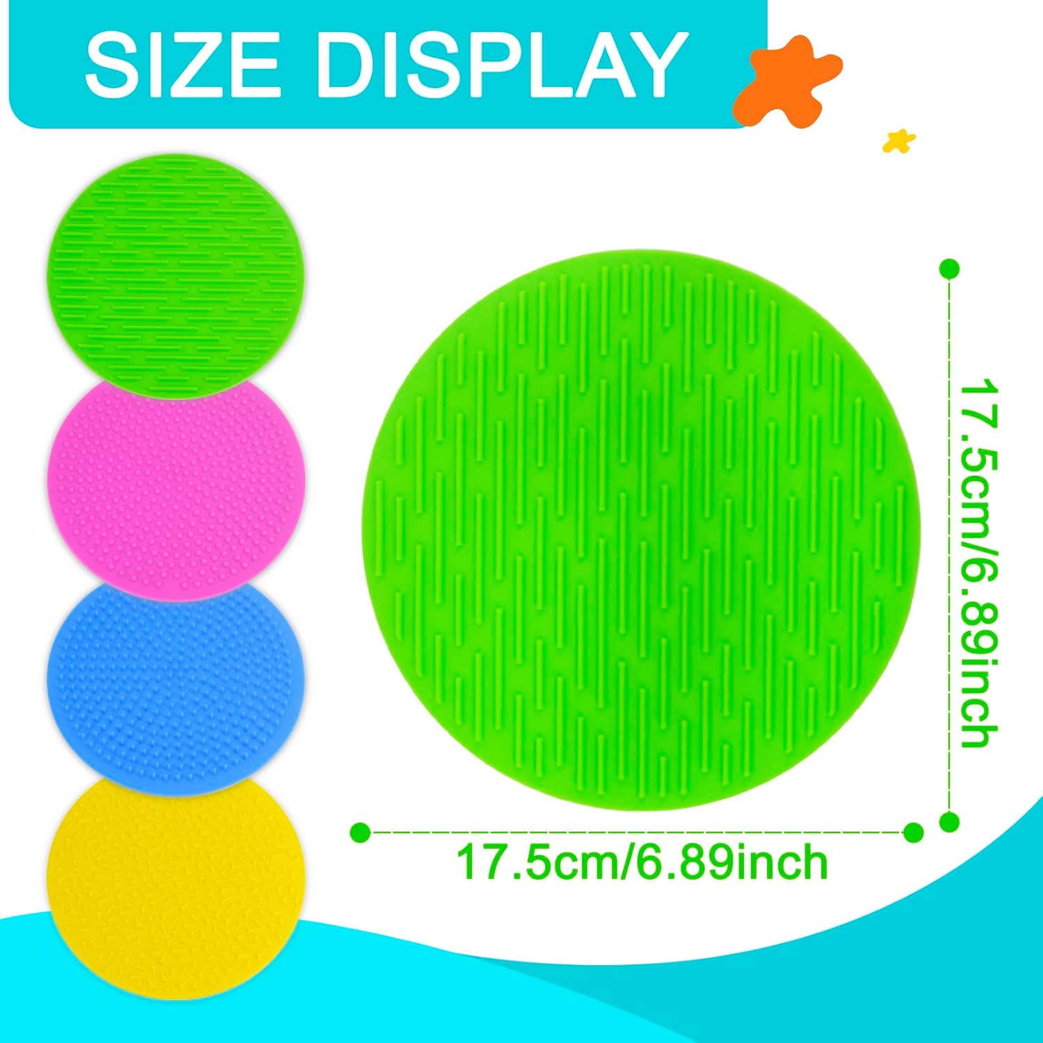 Silicone Sensory Fidget Toys for Adults & Kids, 4PC Tactile Fidget Pads for Autism ADHD Anxiety Relief, Stress Relief Quiet Office Desk Toys for Classroom, Essential for Special Education & Calm Down