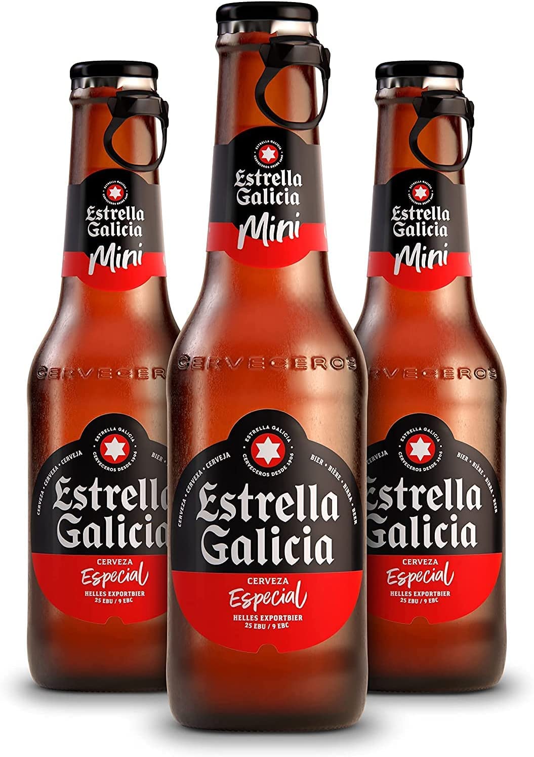 Estrella Galicia - Especial Mini, Cerveza Lager, 24 Botellines x 20 cl (Paquete de 4)