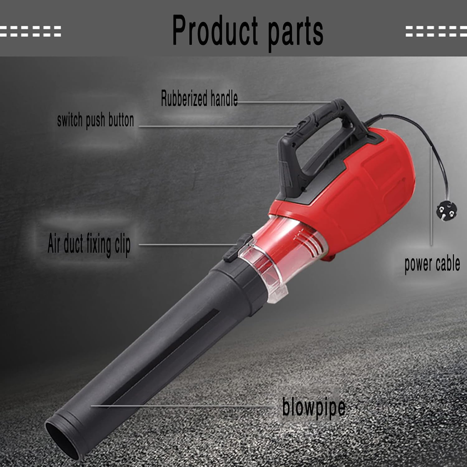 Handheld Leaf Blower, 3000W Electric Industrial Leaf Blower Blower, Blowing Down Leaves Machine Home dust Collector Sweeping Blower,0.3M