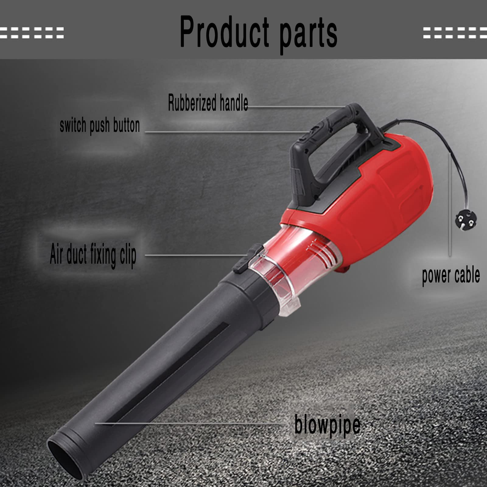 FAXIOAWA Soffiatore per Foglie Portatile, soffiatore per Foglie Industriale Elettrico da 3000 W, soffiatore per Foglie, collettore di polveri Domestico, soffiatore spazzante,10M