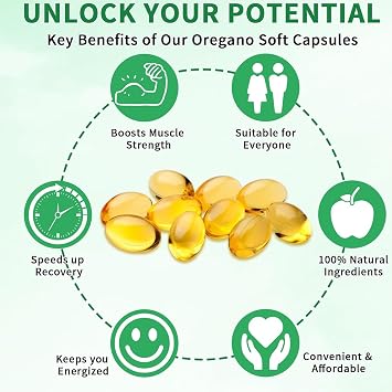 Oil Of Oregano With Black Seed Oil, Premium Grade Oregano Oil Capsules | 2 in 1 Formulated,Non-GMO,Gluten Free GMP Certification