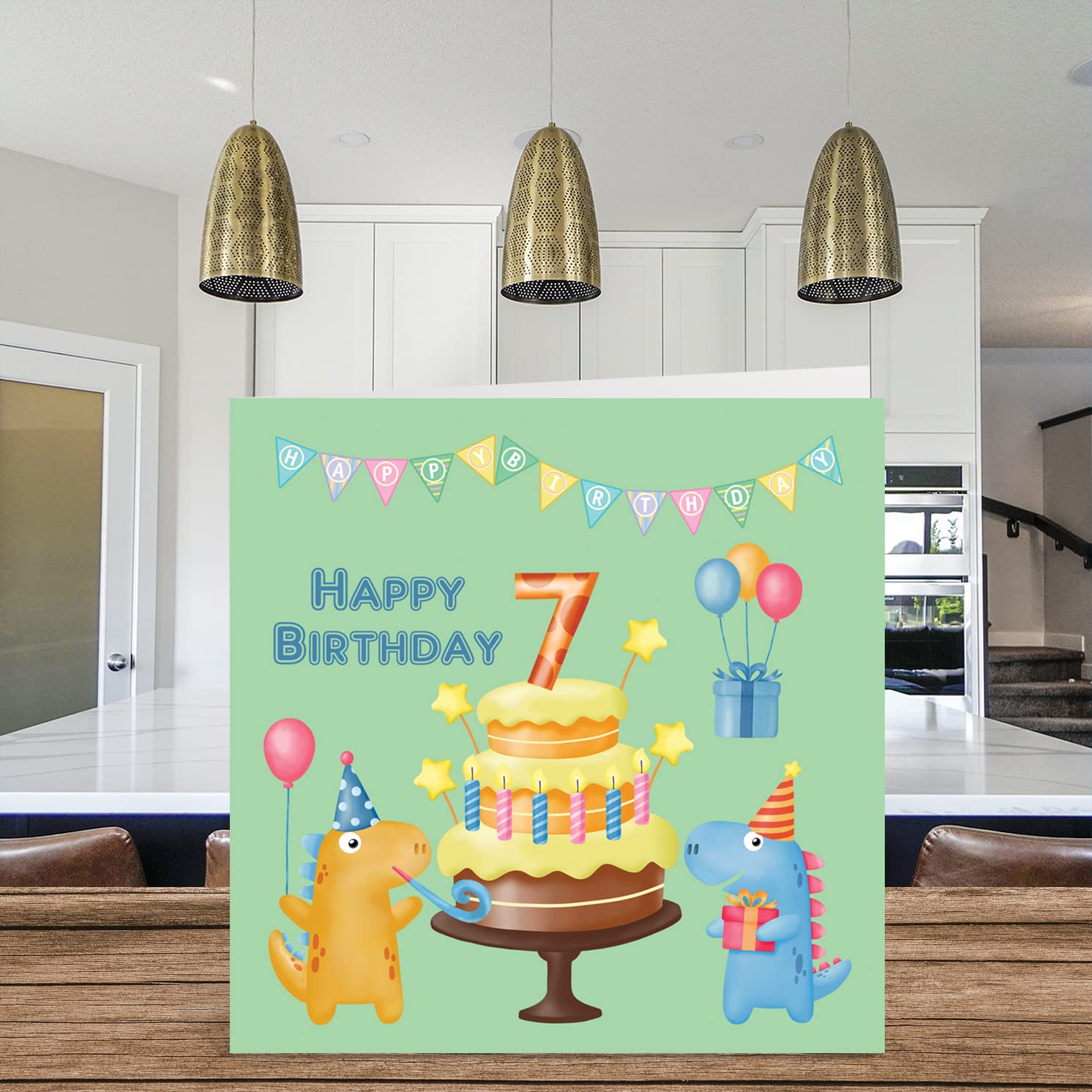 Amazon | Stuff4 7歳の誕生日カード 男の子 - 恐竜バースデー