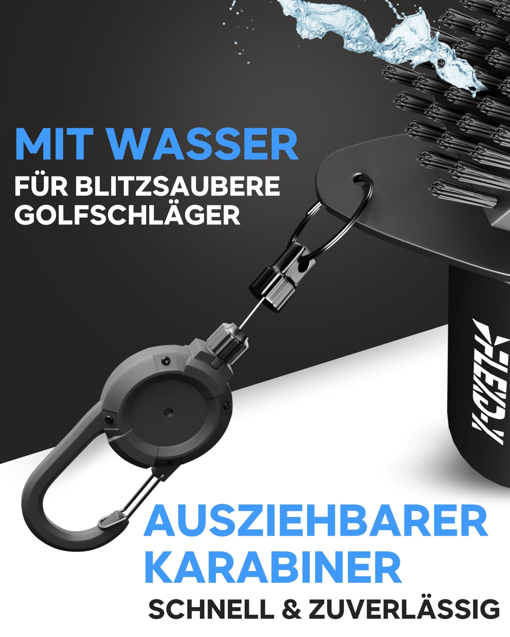 Wasser Golf Bürste mit ausziehbarem Karabiner