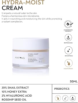 Anyong Snail Extract Intensive Moisturizing and Nourishing Cream 50 ml (20% Snail Extract & Hyaluronic Acid)