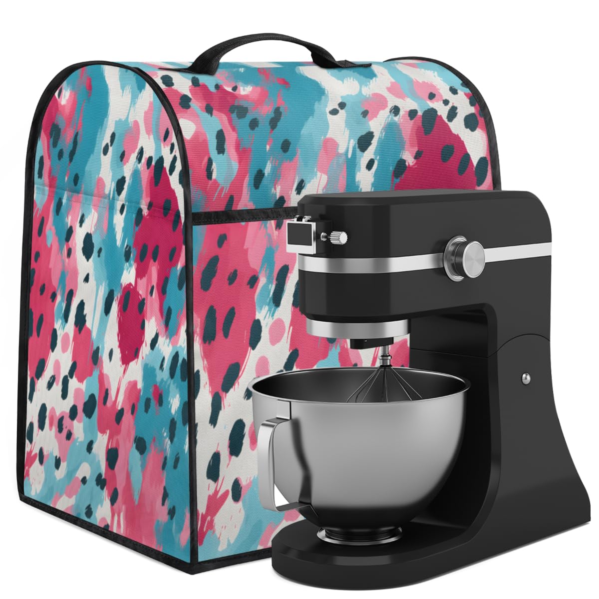 Coffee Maker Cover Leopard Print Colorful Abstract Kitchen Appliance Covers Small Appliance Covers Blender Cover Juicer Cover Dust Covers for Kitchen Appliances with Top Handle and Pockets,B935