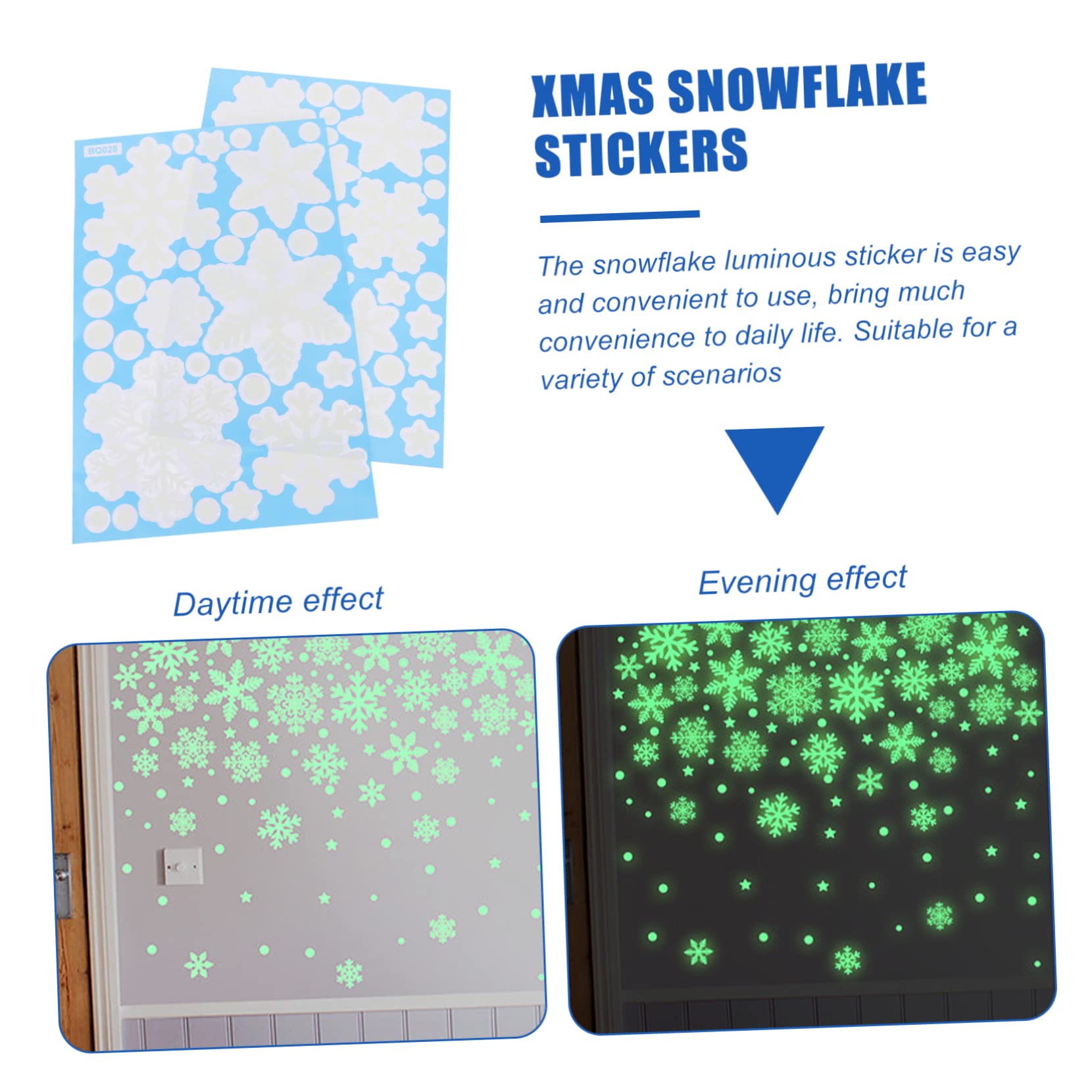 minkissy 10blätter Weihnachts Schneeflocken Aufkleber Nachtlicht Deko Sticker Für Festliche Für Und Kinderzimmer