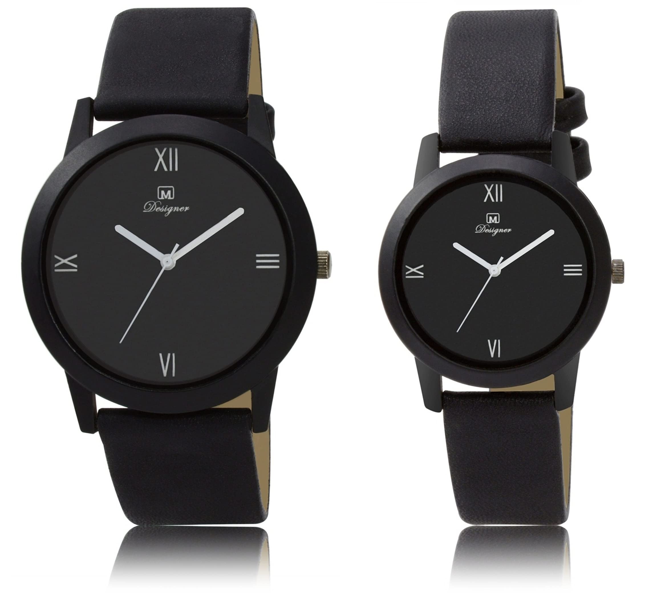 OM DESIGNER Analogue Black Dial Leather Belt Men & Women Couple Watch - Popular Couple -BL-Unisex-75 (Roman) (B09RFSZN4H) Amazon Price History, Amazon Price Tracker
