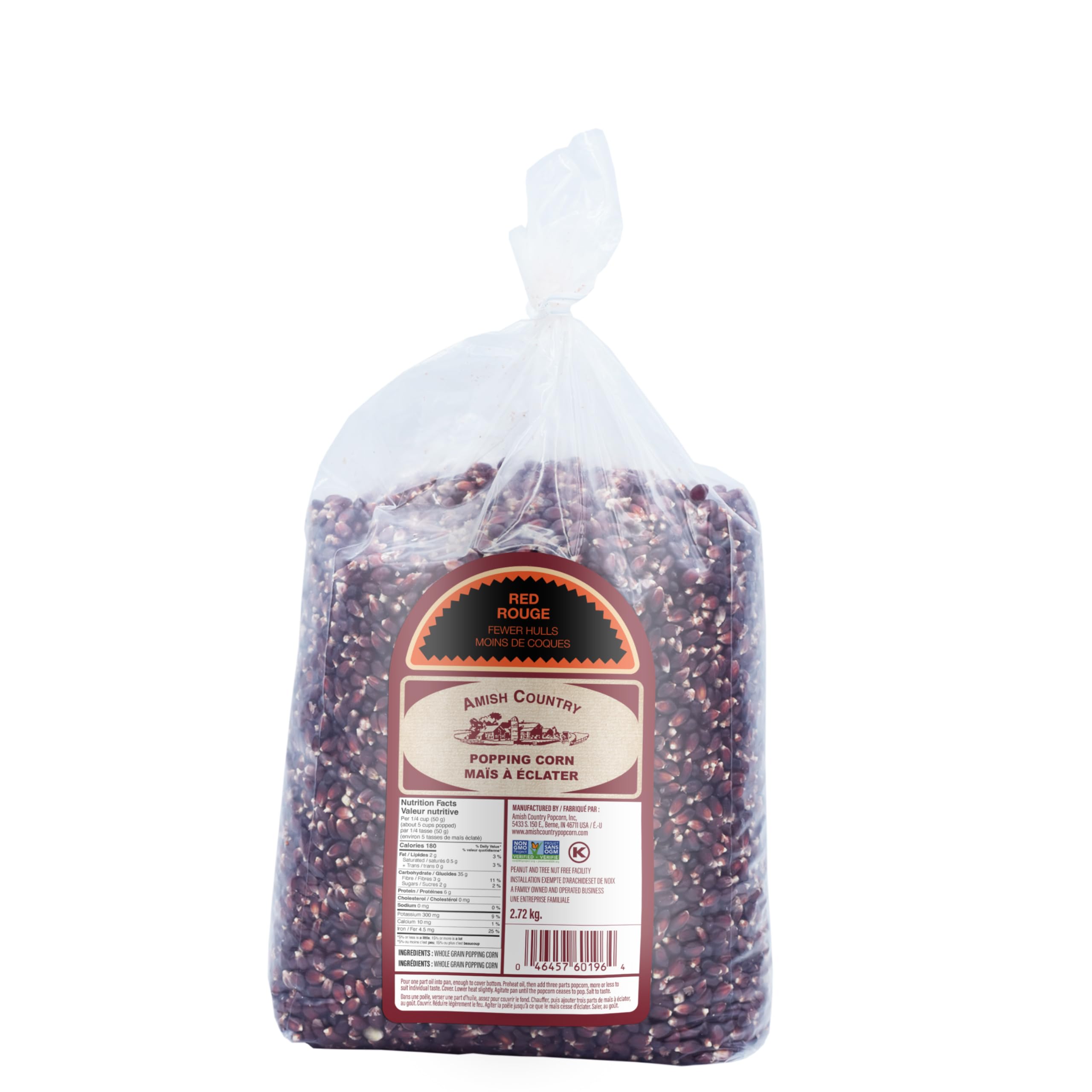 Amish Country Popcorn | 6 lbs Bag | Red Popcorn Kernels | Old Fashioned, Non-GMO and Gluten Free (Red - 6 lbs Bag)