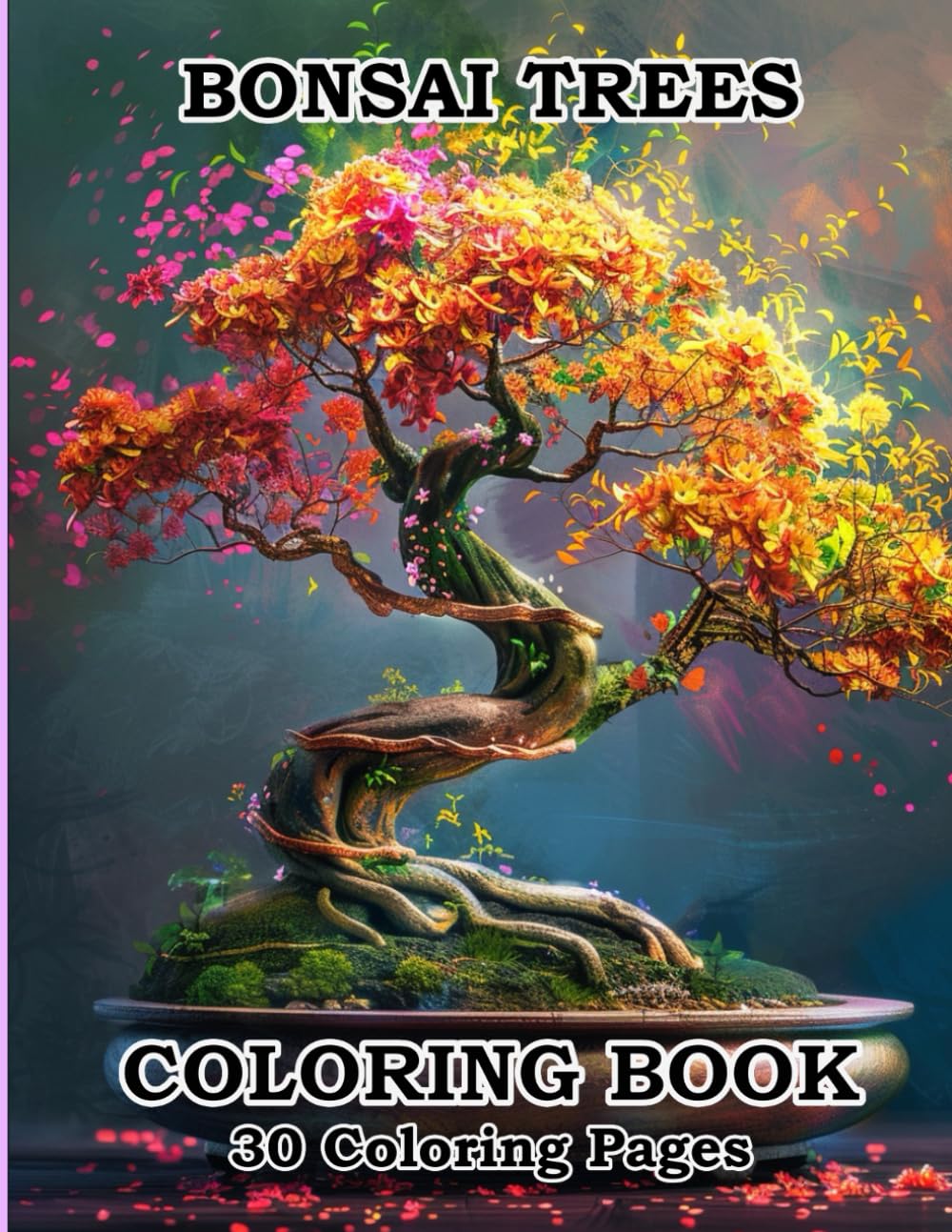 Bonsai Trees: Coloring Book for Adults: 30 Beautiful Coloring Pages to Explore