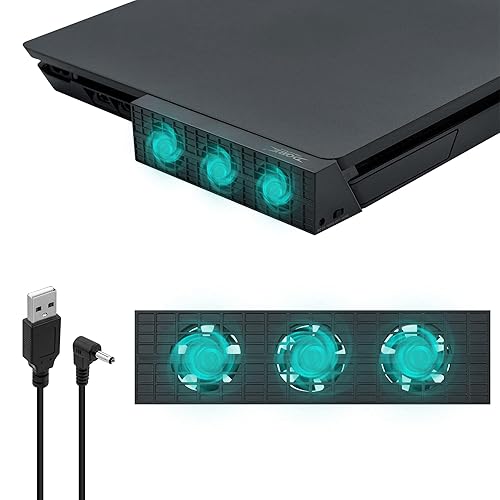 Tolesum Ventilador de refrigeración inteligente para PS4 Slim, control de temperatura externo, sistema de refrigeración para consola de juegos PS4
